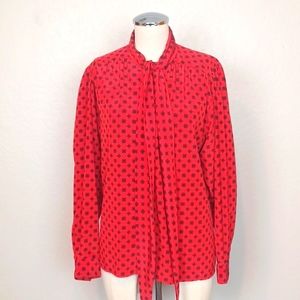 Vintage Red Evan Picone Blouse
